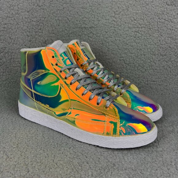 Nike Blazer Mid Women 9 Shoes Multi Color Iridescent PRM QS 2014 Sneakers Rare 1